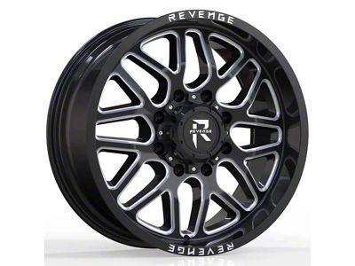 Revenge Off-Road Wheels RV-206 Black and Milled 8-Lug Wheel; 22x12; -44mm Offset (03-09 RAM 2500)