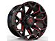 Revenge Off-Road Wheels RV-202 Black and Red Milled 8-Lug Wheel; 20x10; -19mm Offset (03-09 RAM 3500 SRW)