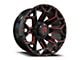 Revenge Off-Road Wheels RV-202 Black and Red Milled 8-Lug Wheel; 20x10; -19mm Offset (11-14 Sierra 3500 HD SRW)