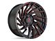 Revenge Off-Road Wheels RV-207 Black with Red Milled 6-Lug Wheel; 20x9; 0mm Offset (07-13 Silverado 1500)