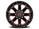 Revenge Off-Road Wheels RV-202 Black and Red Milled 8-Lug Wheel; 20x10; -19mm Offset (11-14 Silverado 2500 HD)