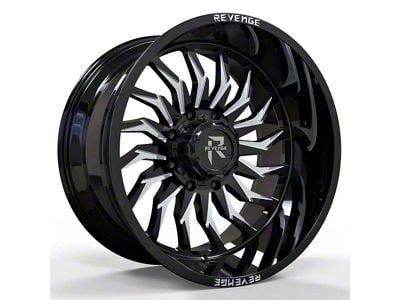 Revenge Off-Road Wheels RV-204 Black and Milled 8-Lug Wheel; 20x10; -19mm Offset (11-14 Silverado 2500 HD)