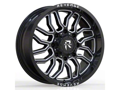 Revenge Off-Road Wheels RV-205 Black and Milled 8-Lug Wheel; 20x10; -19mm Offset (11-14 Silverado 2500 HD)