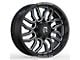 Revenge Off-Road Wheels RV-205 Black and Milled 8-Lug Wheel; 20x9; 12mm Offset (11-14 Silverado 3500 HD SRW)