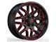 Revenge Off-Road Wheels RV-206 Black and Red Milled 8-Lug Wheel; 20x9; 12mm Offset (11-14 Silverado 3500 HD SRW)