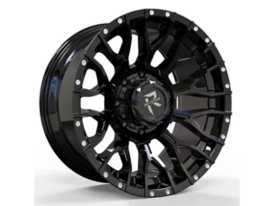 Revenge Off-Road Wheels RV-201 Gloss Black with Dots 8-Lug Wheel; 22x12; -44mm Offset (10-18 RAM 2500)