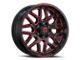 Revenge Off-Road Wheels RV-206 Black and Red Milled 8-Lug Wheel; 20x9; 12mm Offset (10-18 RAM 3500 SRW)