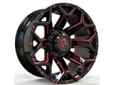 Revenge Off-Road Wheels RV-202 Black and Red Milled 8-Lug Wheel; 20x9; 0mm Offset (11-16 F-250 Super Duty)