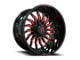 Revenge Off-Road Wheels RV-204 Black and Red Milled 8-Lug Wheel; 20x9; 0mm Offset (11-16 F-250 Super Duty)