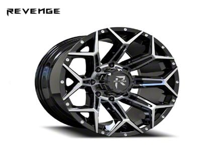 Revenge Off-Road Wheels RV-202 Black and Milled 8-Lug Wheel; 20x9; 0mm Offset (11-16 F-350 Super Duty SRW)