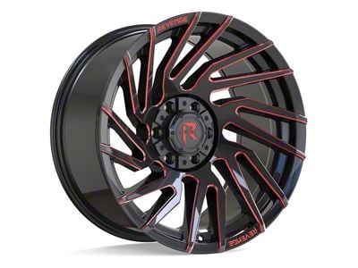 Revenge Off-Road Wheels RV-207 Black with Red Milled 6-Lug Wheel; 20x9; 0mm Offset (14-18 Sierra 1500)