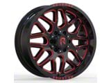 Revenge Off-Road Wheels RV-206 Black and Red Milled 6-Lug Wheel; 20x9; 0mm Offset (15-20 F-150)