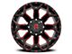 Revenge Off-Road Wheels RV-202 Black and Red Milled 8-Lug Wheel; 20x10; -19mm Offset (15-19 Sierra 3500 HD SRW)