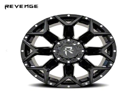 Revenge Off-Road Wheels RV-202 Gloss Black with Dots 8-Lug Wheel; 20x9; 0mm Offset (17-22 F-250 Super Duty)