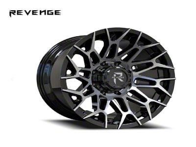 Revenge Off-Road Wheels RV-203 Black and Milled 8-Lug Wheel; 20x10; -19mm Offset (17-22 F-250 Super Duty)