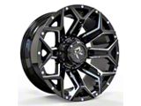 Revenge Off-Road Wheels RV-202 Black and Milled 5-Lug Wheel; 20x9; 0mm Offset (94-01 RAM 1500)