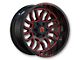 Revenge Off-Road Wheels RV-205 Black and Red Milled 5-Lug Wheel; 20x9; 0mm Offset (94-01 RAM 1500)