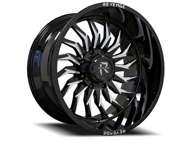 Revenge Off-Road Wheels RV-204 Black and Milled 6-Lug Wheel; 20x9; -12mm Offset (23-25 Colorado)