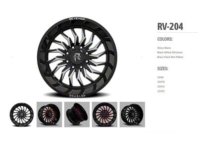 Revenge Off-Road Wheels RV-204 Gloss Black 6-Lug Wheel; 20x9; 0mm Offset (21-24 F-150)