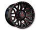 Revenge Off-Road Wheels RV-201 Black and Red Milled 5-Lug Wheel; 22x12; -44mm Offset (09-18 RAM 1500)