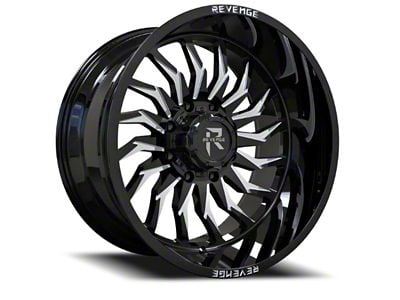 Revenge Off-Road Wheels RV-204 Black and Milled 6-Lug Wheel; 20x9; -12mm Offset (19-24 RAM 1500)