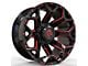 Revenge Off-Road Wheels RV-202 Black and Red Milled 8-Lug Wheel; 20x10; -19mm Offset (19-24 RAM 3500 SRW)