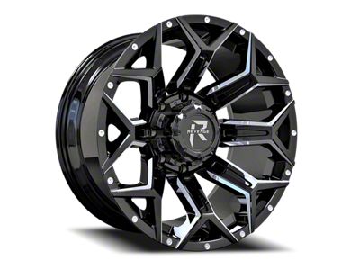 Revenge Off-Road Wheels RV-202 Black and Milled 8-Lug Wheel; 20x9; 0mm Offset (20-24 Sierra 2500 HD)