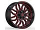 Revenge Off-Road Wheels RV-205 Black and Red Milled 8-Lug Wheel; 20x9; 12mm Offset (20-25 Sierra 2500 HD)