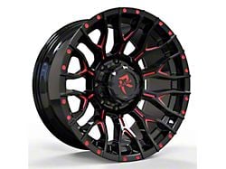 Revenge Off-Road Wheels RV-201 Black and Red Milled 8-Lug Wheel; 20x10; -19mm Offset (20-24 Silverado 2500 HD)