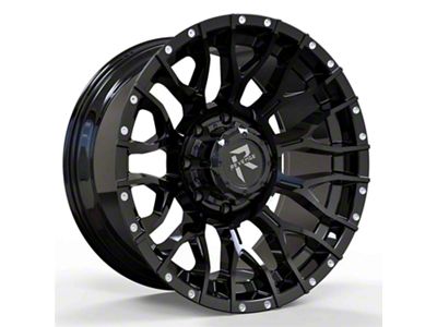 Revenge Off-Road Wheels RV-201 Gloss Black with Dots 8-Lug Wheel; 20x10; -19mm Offset (07-10 Silverado 2500 HD)
