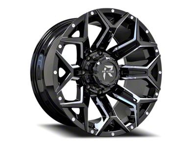 Revenge Off-Road Wheels RV-202 Black and Milled 8-Lug Wheel; 20x9; 0mm Offset (20-24 Silverado 2500 HD)