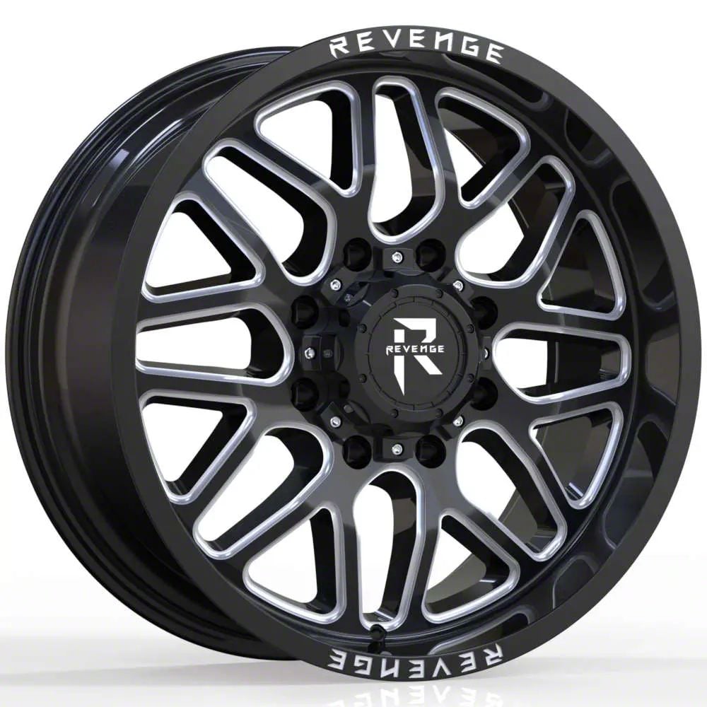 Revenge Off-road Wheels Silverado 2500 Rv-206 Black And Milled 8-lug 