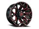 Revenge Off-Road Wheels RV-202 Black and Red Milled 8-Lug Wheel; 20x9; 0mm Offset (07-10 Silverado 3500 HD SRW)
