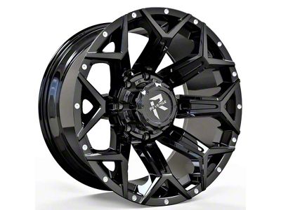 Revenge Off-Road Wheels RV-202 Gloss Black with Dots 8-Lug Wheel; 20x10; -19mm Offset (07-10 Silverado 3500 HD SRW)