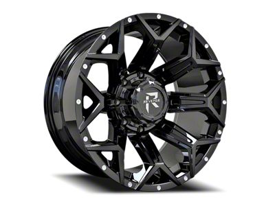 Revenge Off-Road Wheels RV-202 Gloss Black with Dots 8-Lug Wheel; 20x9; 0mm Offset (20-24 Silverado 3500 HD SRW)