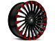 Revenge Luxury Wheels RL-106 Black Red Face 6-Lug Wheel; 26x10; 25mm Offset (19-24 Sierra 1500)