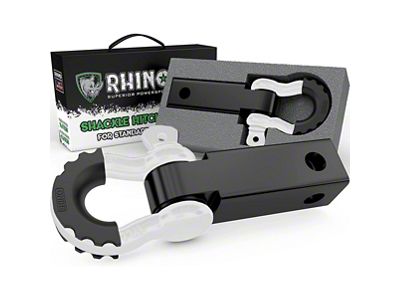 Rhino USA 2-Inch Reciever Hitch Shackle with D-Ring; White (Universal; Some Adaptation May Be Required)