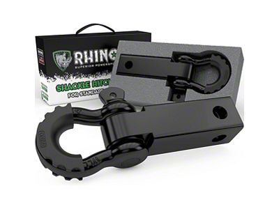 Rhino USA 2-Inch Reciever Hitch Shackle with D-Ring; Black (Universal; Some Adaptation May Be Required)