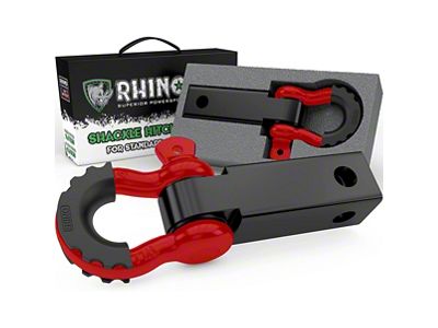 Rhino USA 2-Inch Receiver Hitch Shackle with D-Ring; Red (Universal; Some Adaptation May Be Required)