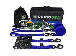 Rhino USA Heavy Duty Ratchet Tie-Down Kit; 2-Pack; Blue