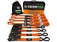 Rhino USA Medium Duty Ratchet Strap Tie-Down Kit; 4-Pack; Orange