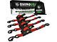 Rhino USA 1-Inch x 10-Foot Retractable Ratchet Straps; 4-Pack; Red