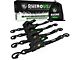 Rhino USA 1-Inch x 10-Foot Retractable Ratchet Straps; 4-Pack; Black