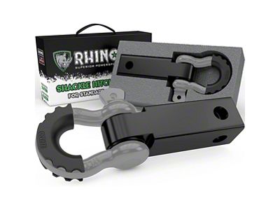 Rhino USA 2-Inch Reciever Hitch Shackle with D-Ring; Gray (Universal; Some Adaptation May Be Required)