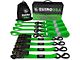 Rhino USA Medium Duty Ratchet Strap Tie-Down Kit; 4-Pack; Green