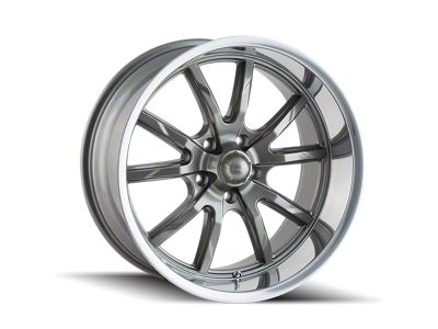 Ridler 650 Gloss Grey with Polished Lip 5-Lug Wheel; 17x7; 0mm Offset (87-90 Dakota)