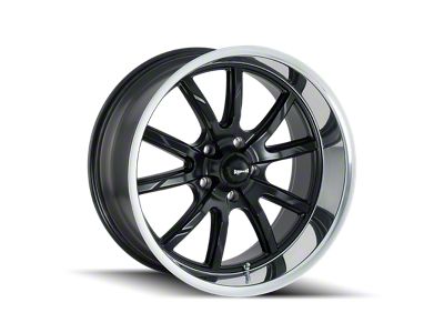 Ridler 650 Matte Black with Polished Lip 5-Lug Wheel; 17x7; 0mm Offset (87-90 Dakota)