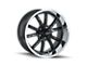 Ridler 650 Matte Black with Polished Lip 5-Lug Wheel; 17x8; 0mm Offset (87-90 Dakota)