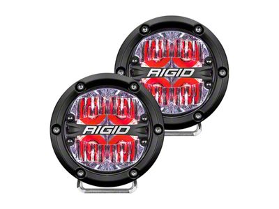 Rigid Industries 4-Inch 360-Series LED Off-Road Lights with Red Backlight; Driving Beam (Universal; Some Adaptation May Be Required)