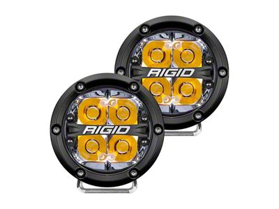 Rigid Industries 4-Inch 360-Series LED Off-Road Lights with Amber Backlight; Spot Beam (Universal; Some Adaptation May Be Required)